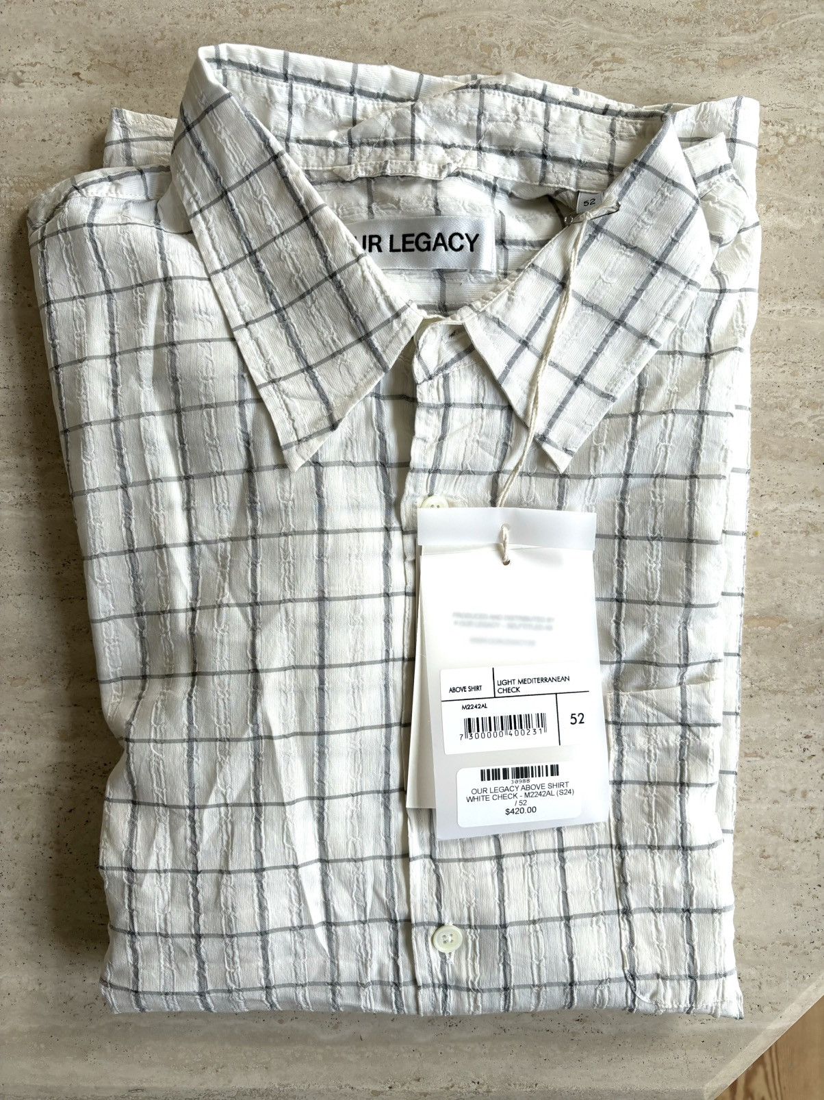Our Legacy Our Legacy Above Shirt White Check | Grailed