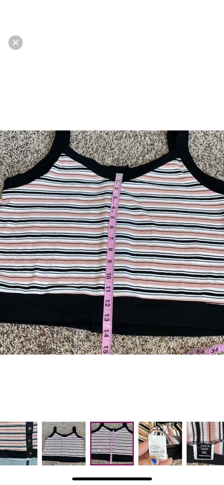 Shein Shein 0XL striped button front tank top Size XL / US 12-14 / IT 48-50 - 5 Thumbnail