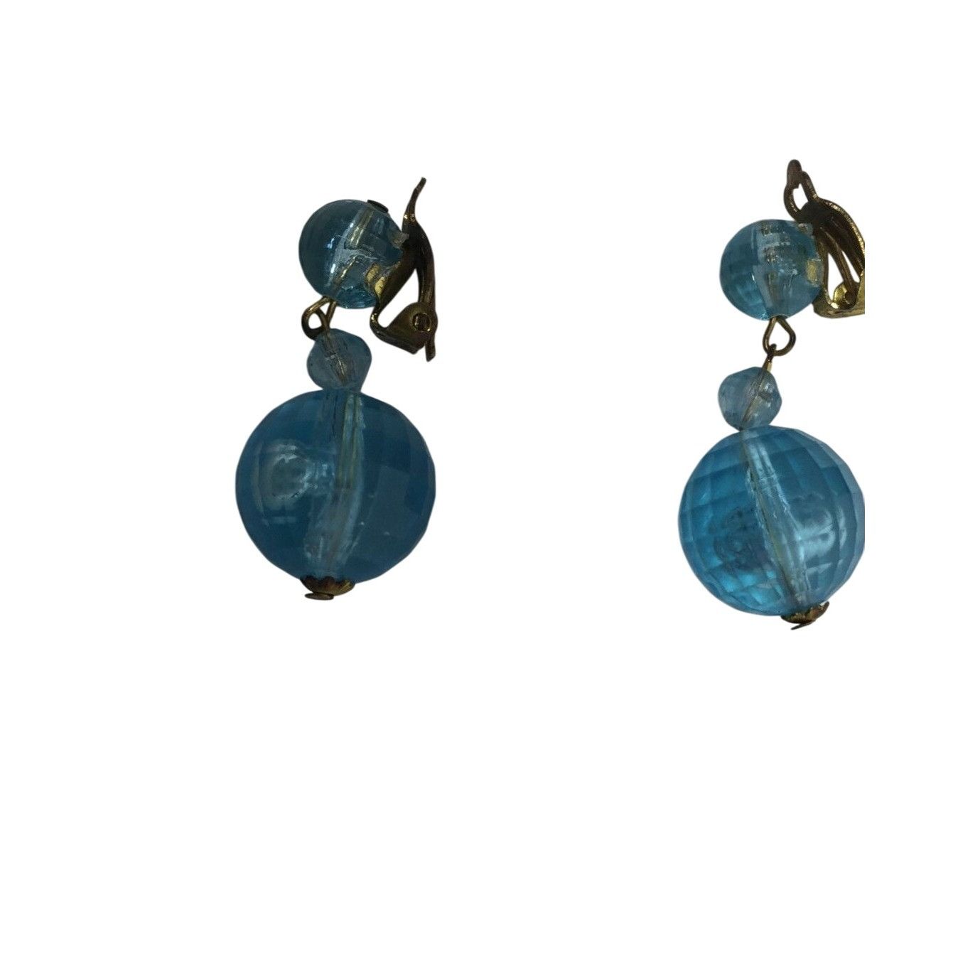 Other Women's Vintage Blue and Gold Tone Beaded Dangle Earrings Size ONE SIZE - 1 Thumbnail