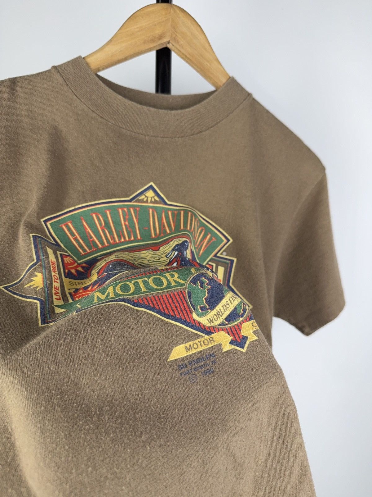 Harley Davidson × Vintage 1990 3D Emblem Harley-Davidson Motorcycle Graphic Tee Shirt Size US M / EU 48-50 / 2 - 3 Thumbnail