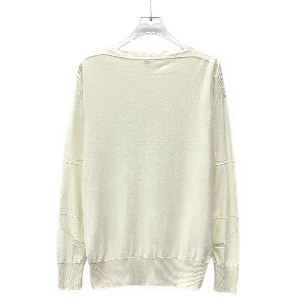 Hermes Hermes Beige Silk Long Sleeve Knit Pullover K26WX Size XXS / US 00 / IT 34 - 2 Thumbnail
