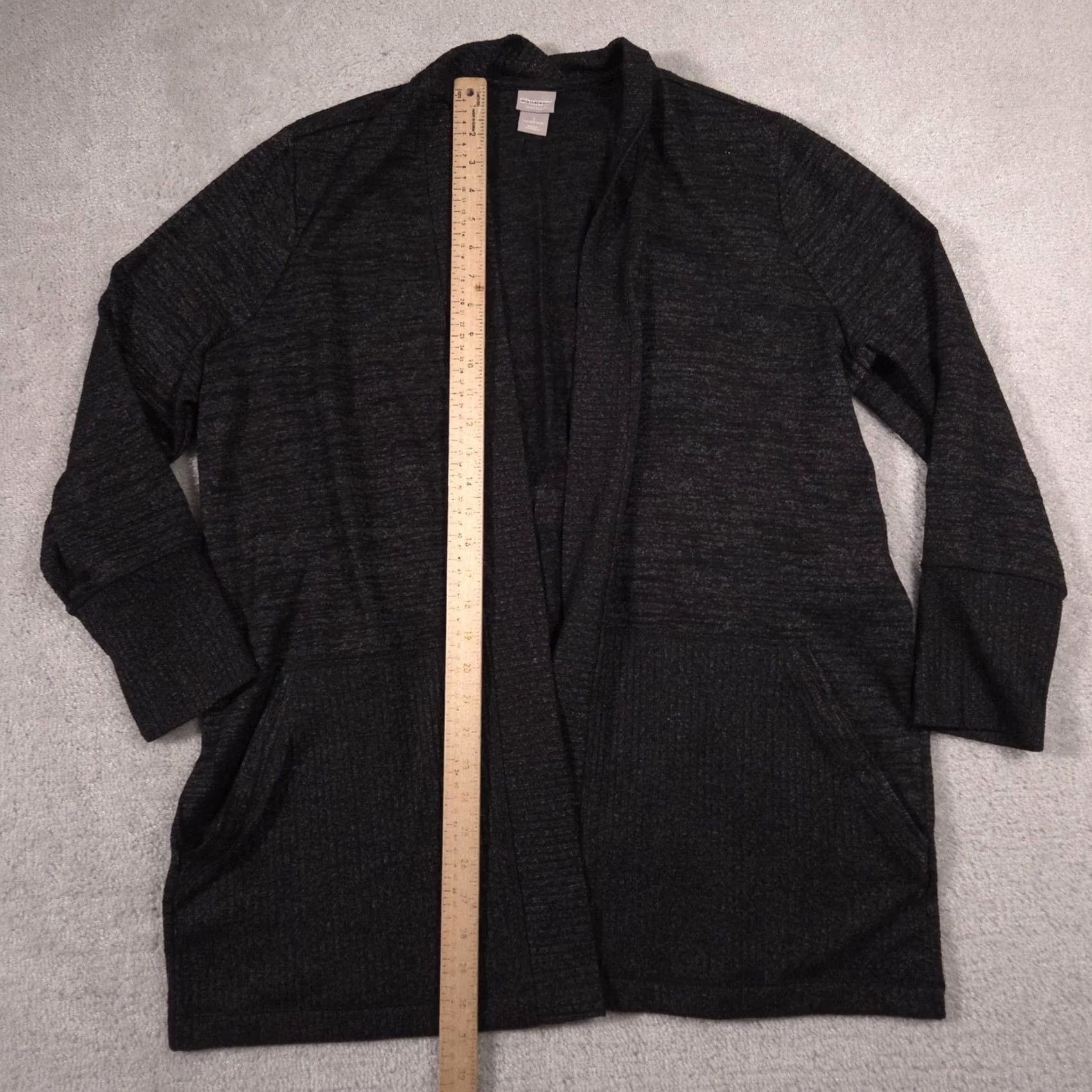 Vintage Chico'S Cardigan Sweater Womens 16/18 Black Open Front Knit Pockets Zenergy Size XXL / US 16-18 / IT 52-54 - 6 Thumbnail