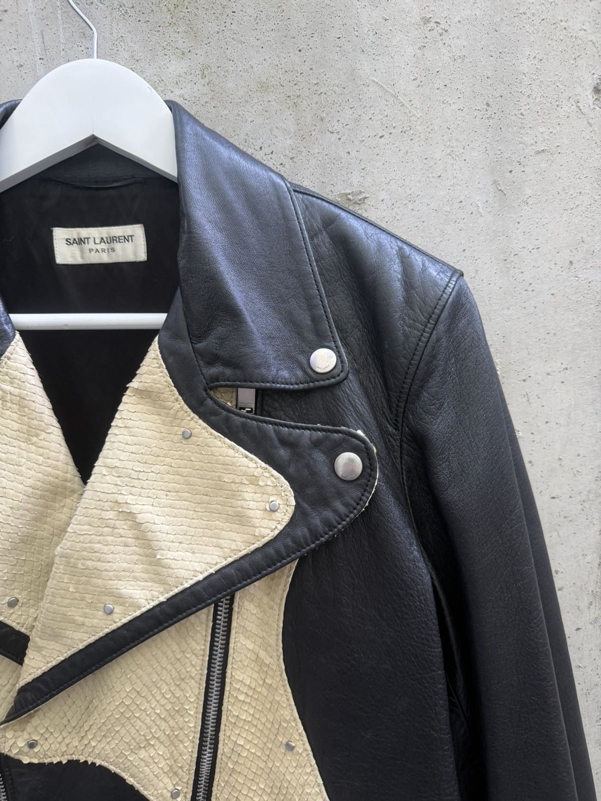 Saint Laurent Paris FW16 Saint Laurent Hedi Slimane Python Guitar Moto Jacket Size US M / EU 48-50 / 2 - 4 Thumbnail