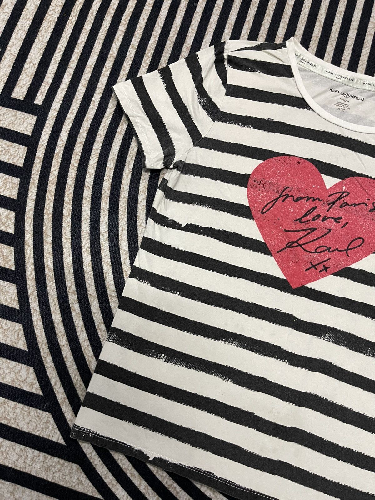 Karl Lagerfeld 2000s KARL LAGERFELD PARIS “FROM PARIS LOVE,KARL XX” HEART Size M / US 6-8 / IT 42-44 - 3 Thumbnail