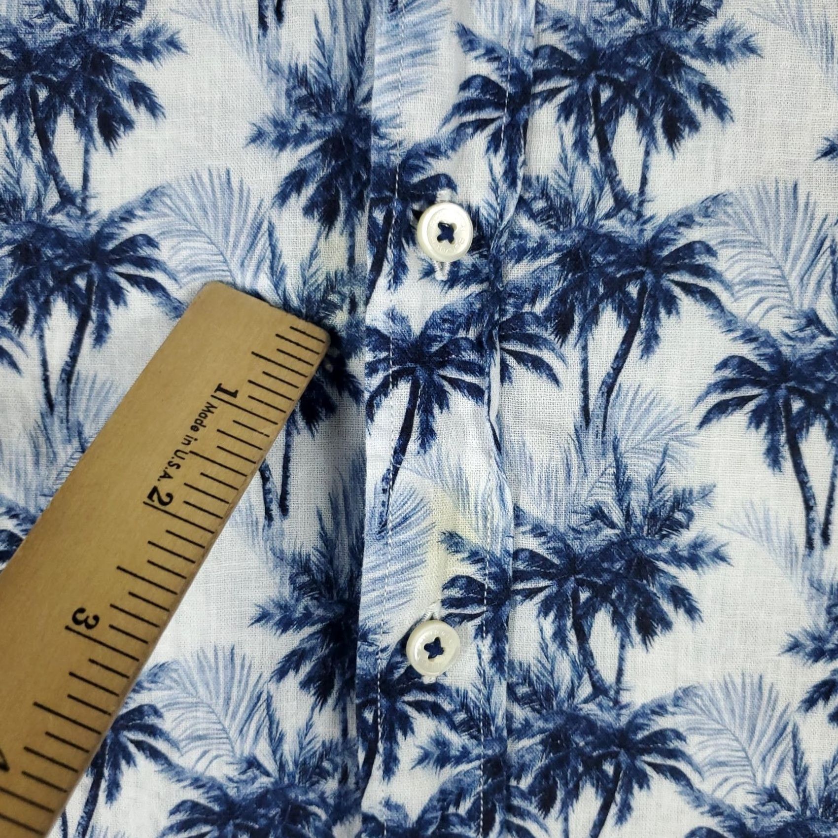 BUGATCHI Bugatchi Uomo Shirt Mens XL Blue Palm Tree Print Linen Cotton Button Up Short Sleeve Size US XL / EU 56 / 4 - 3 Thumbnail
