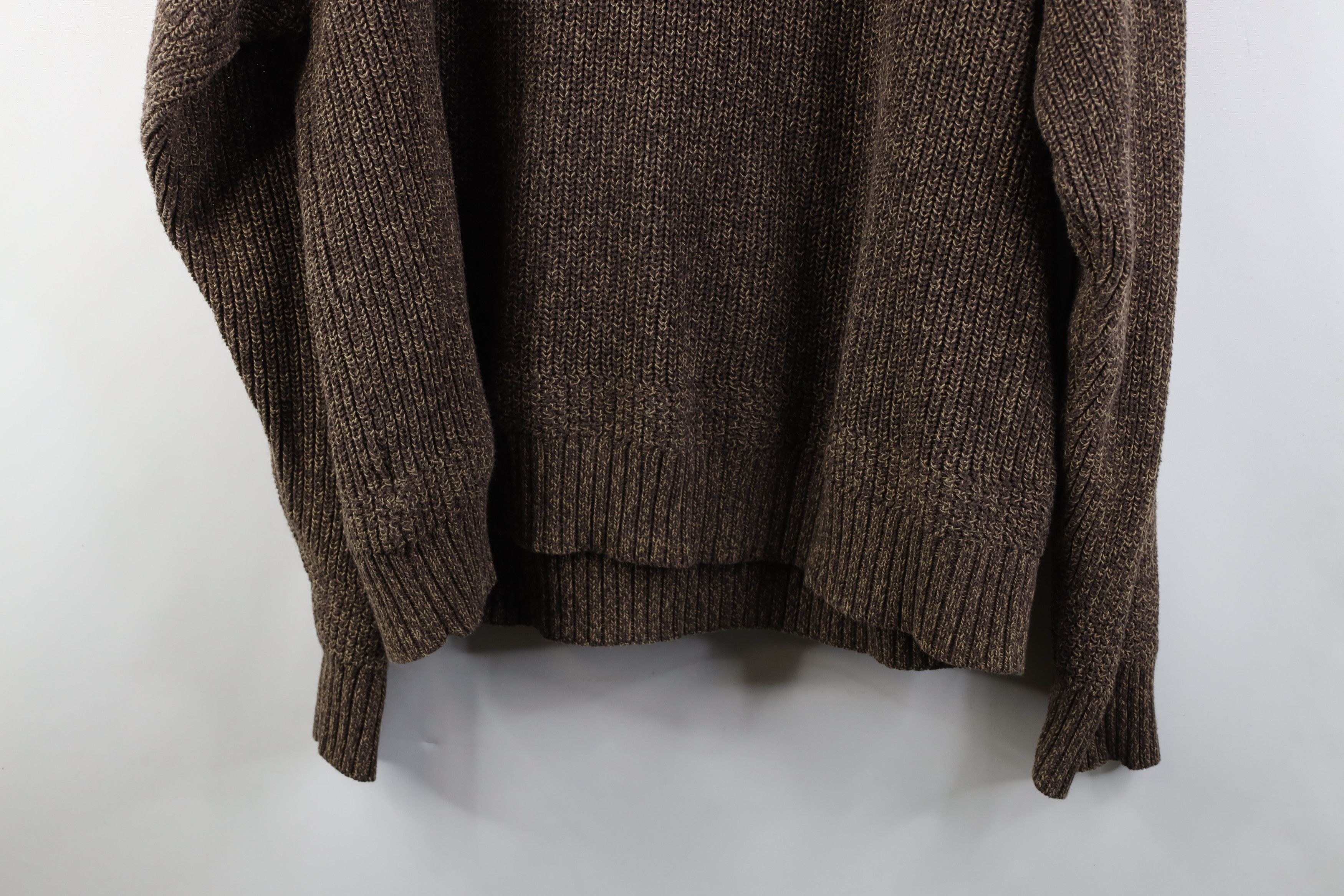 Vintage Vintage 90s Streetwear Ribbed Knit Henley Sweater Brown Size US XXL / EU 58 / 5 - 13 Thumbnail