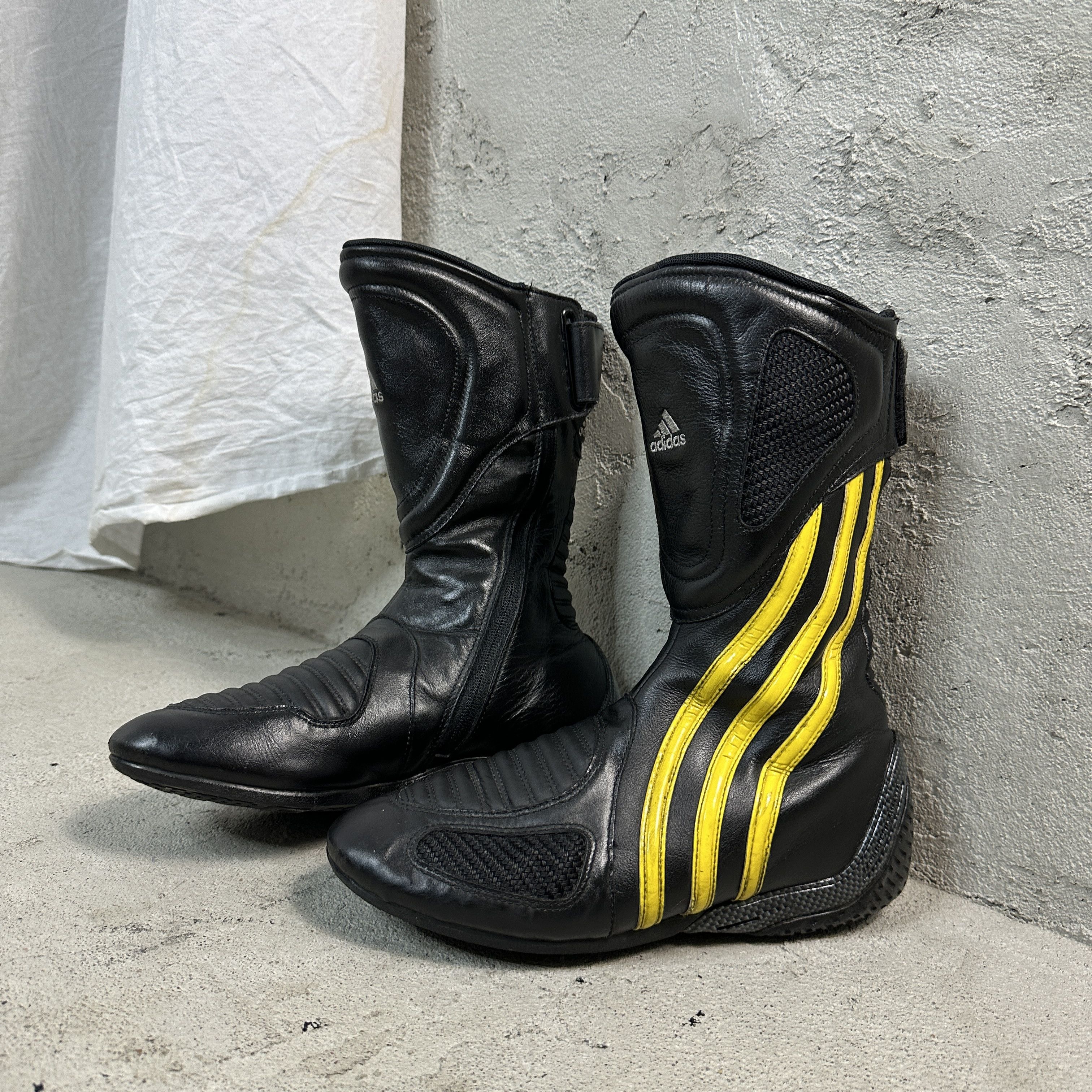 Adidas × Vintage Vintage Adidas Moto Biker Y2K Boots 00s Leather Shoes Size US 6 / EU 39 - 2 Thumbnail