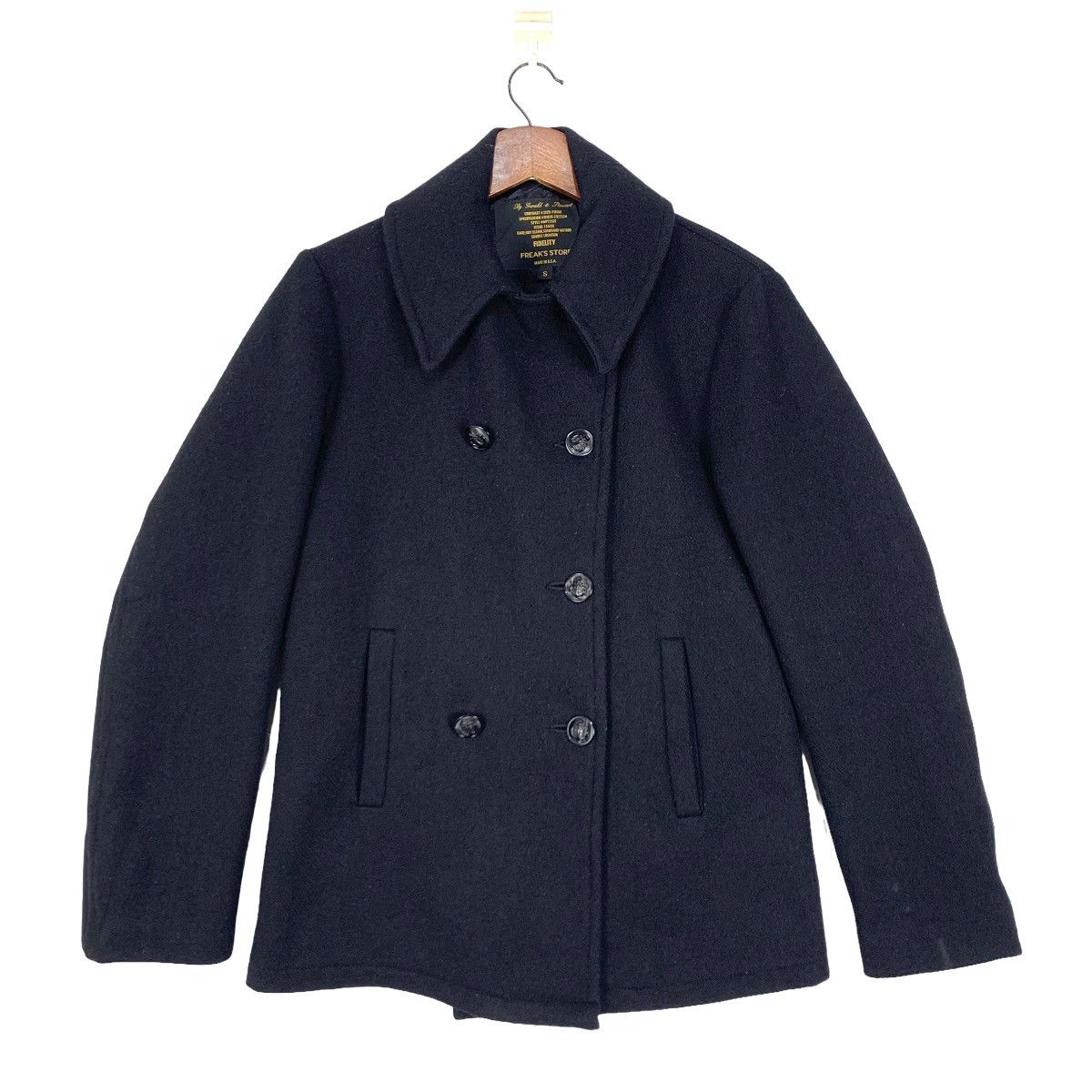 image of Vintage Fidelity By Gerald & Stewart Wool Pea Coat in Black, Women's (Size Small)