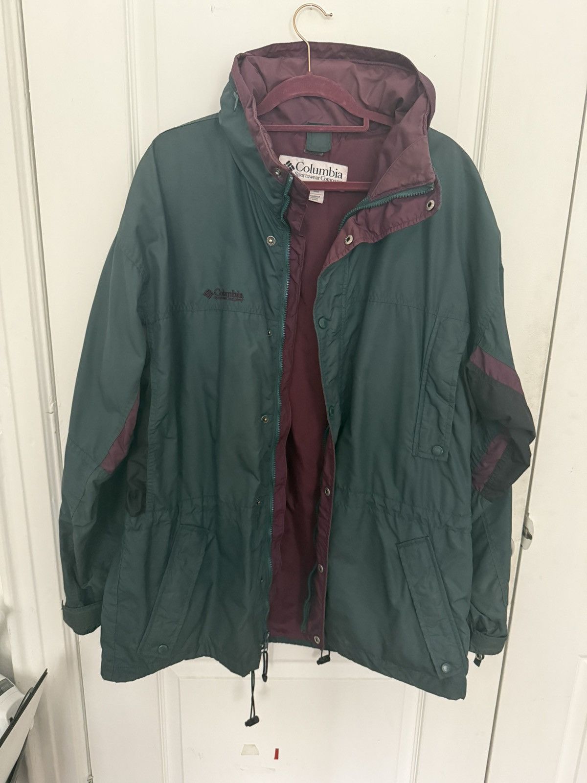 Columbia Green and Maroon Columbia Down Jacket Size US L / EU 52-54 / 3 - 2 Thumbnail