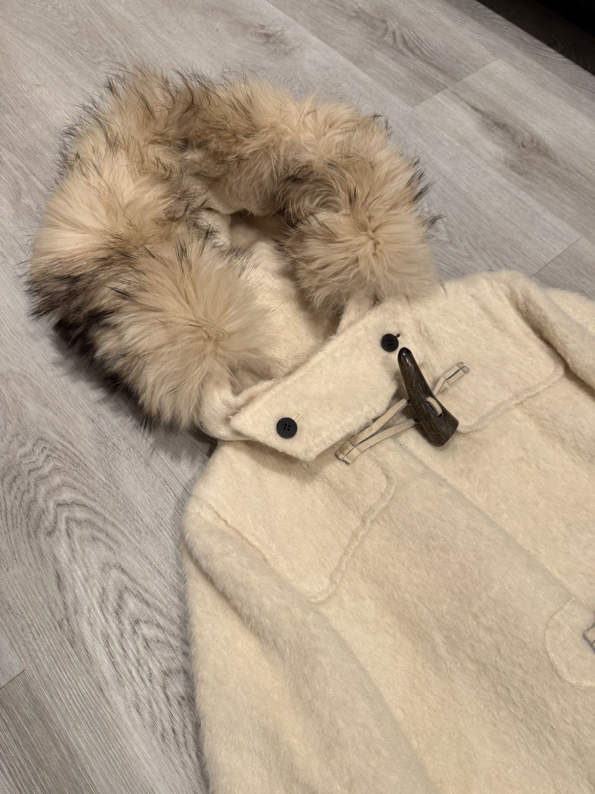 Le Grande Bleu (L.G.B.) lgb fox fur alpaca wool duffle coat/dx 06203f!! Size US S / EU 44-46 / 1 - 3 Thumbnail