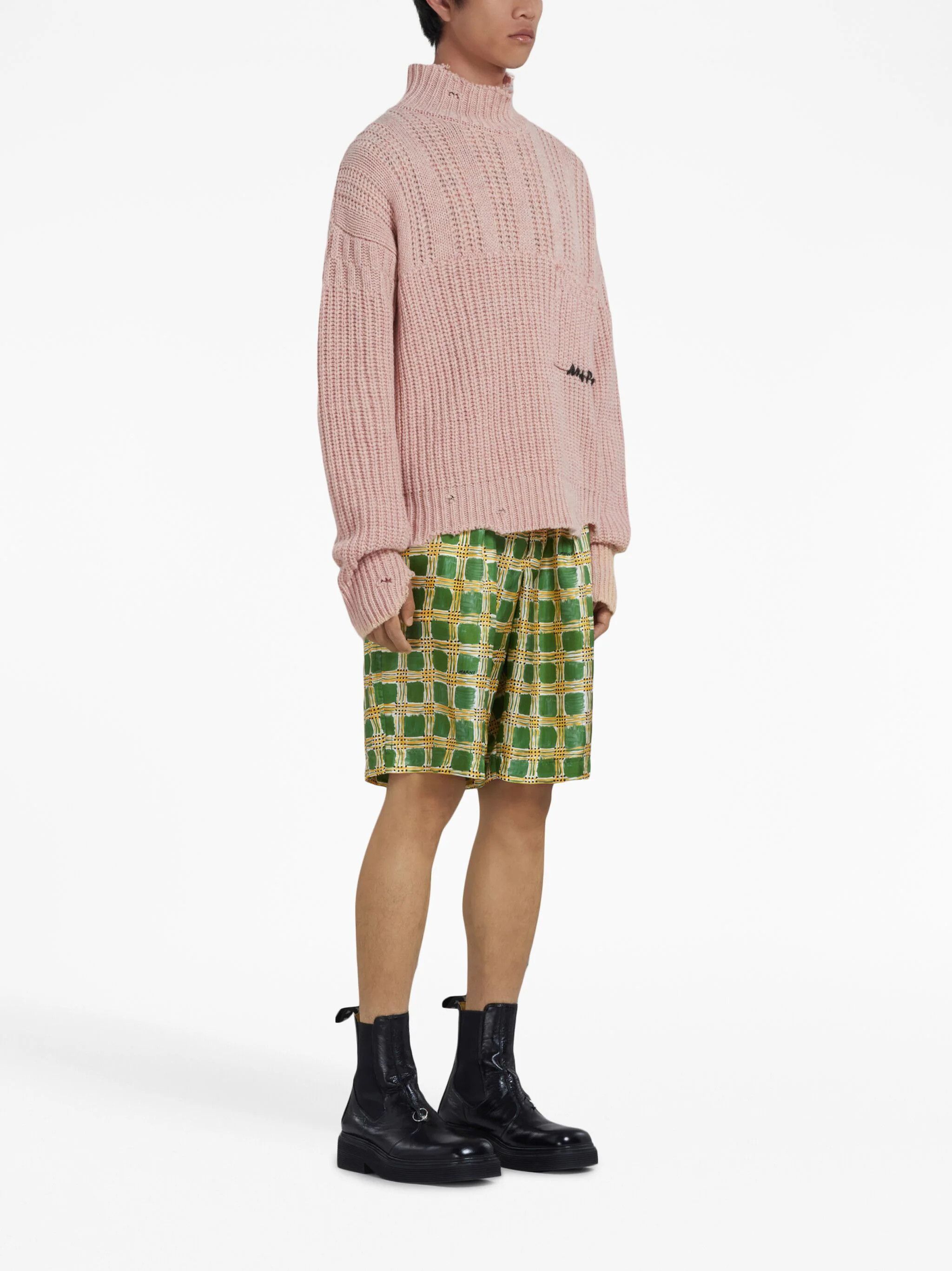 Marni o1w1db10824 Check Fields Silk Short in Multicolor Size US 30 / EU 46 - 2 Thumbnail