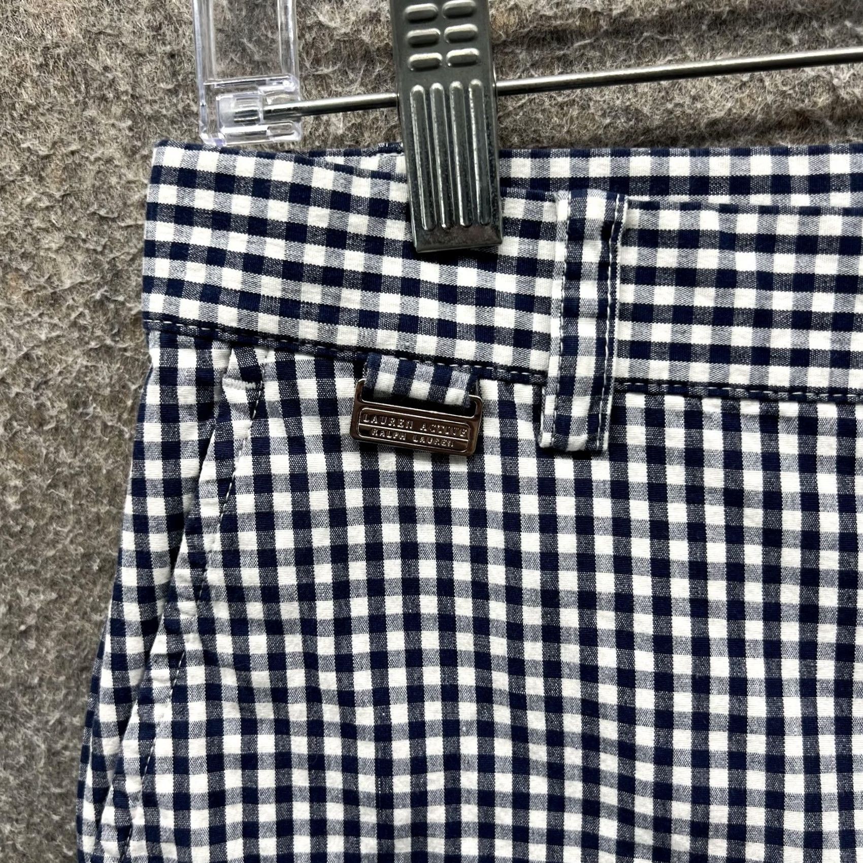 Ralph Lauren Lauren Active Ralph Lauren Pants Womens 4 Capri Blue Check Stretch Casual Size 27" / US 4 / IT 40 - 6 Thumbnail