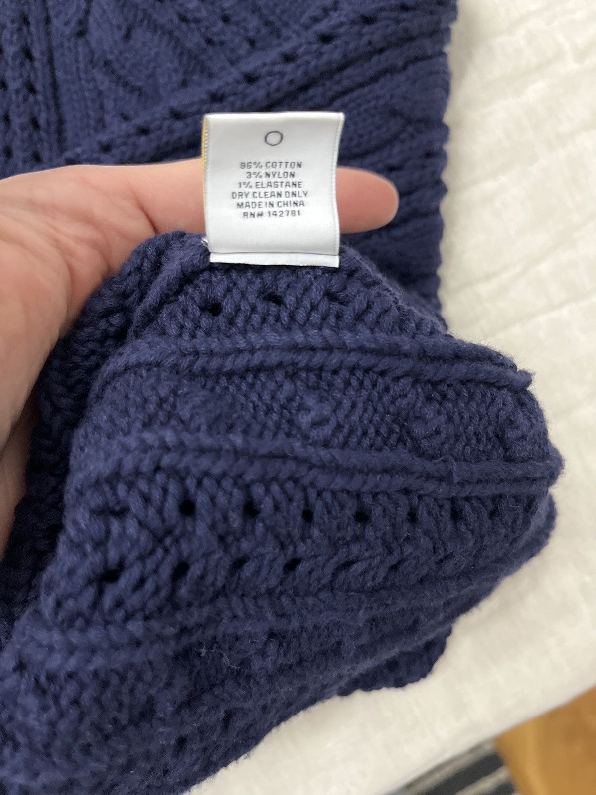Aime Leon Dore Pointelle Cable Crewneck Sweater - Navy / Extra Small Size US XS / EU 42 / 0 - 4 Thumbnail