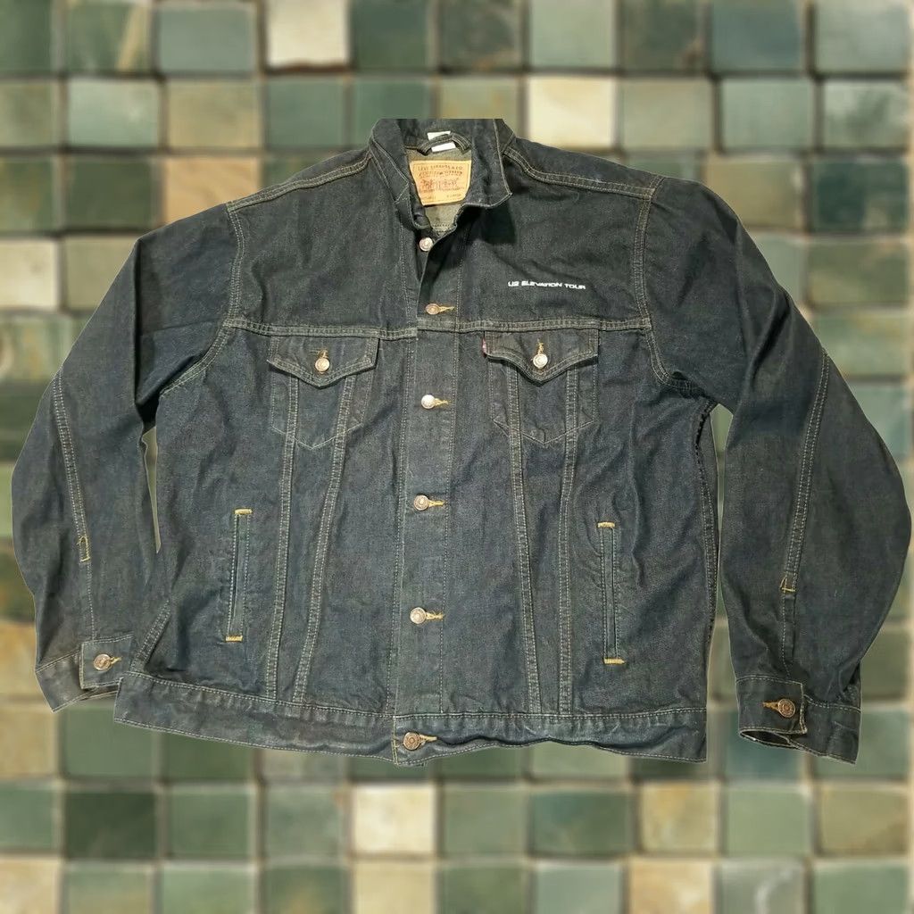 Vintage VINTAGE U2 Elevation Tour Levis Jean Jacket Levis Red Tab Mens XL Blue Jacket Men XL Size US 36 / EU 52 - 1 Thumbnail