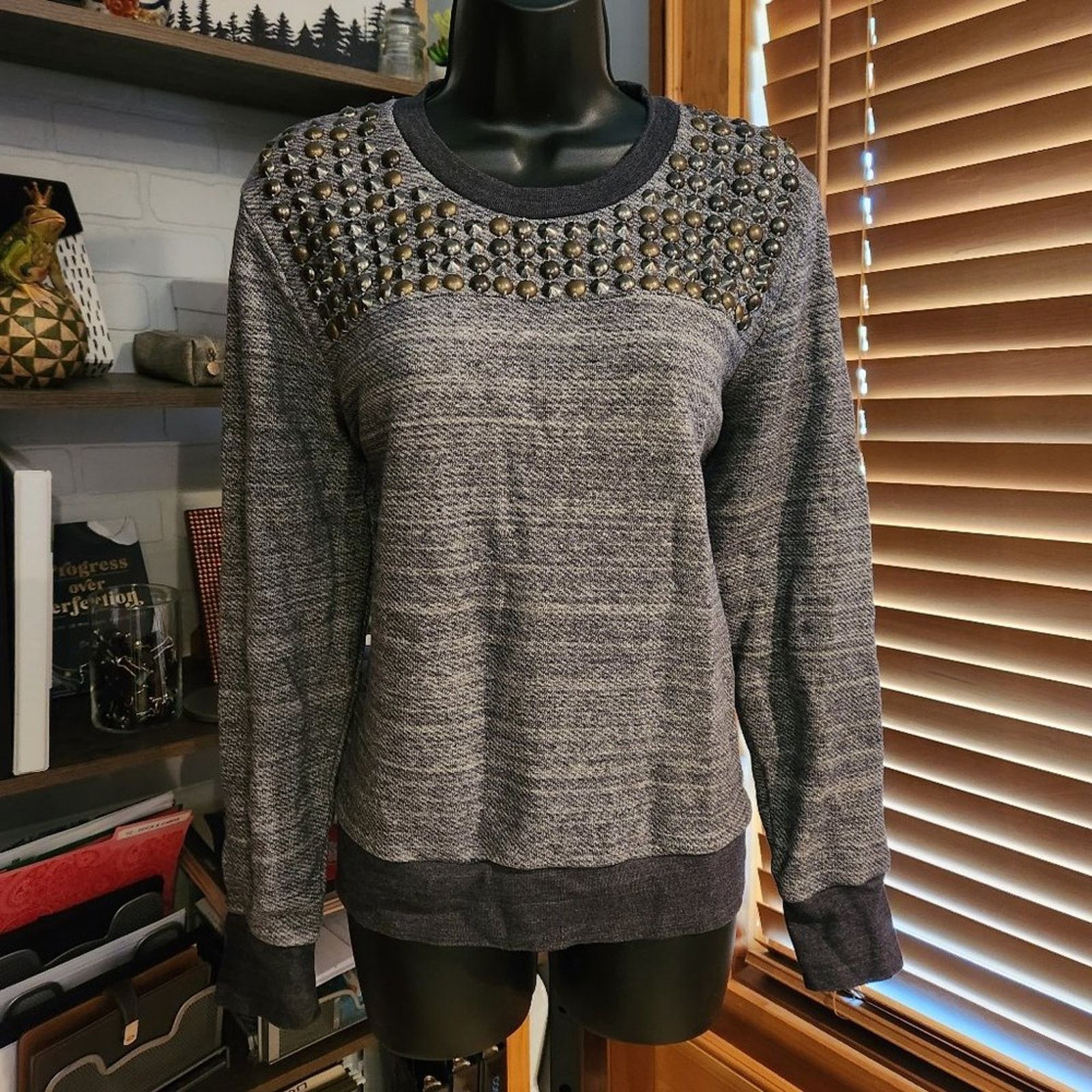 J.Crew Lightweight Sweater with Metal Stud Accents from J. Crew Size M / US 6-8 / IT 42-44 - 2 Thumbnail