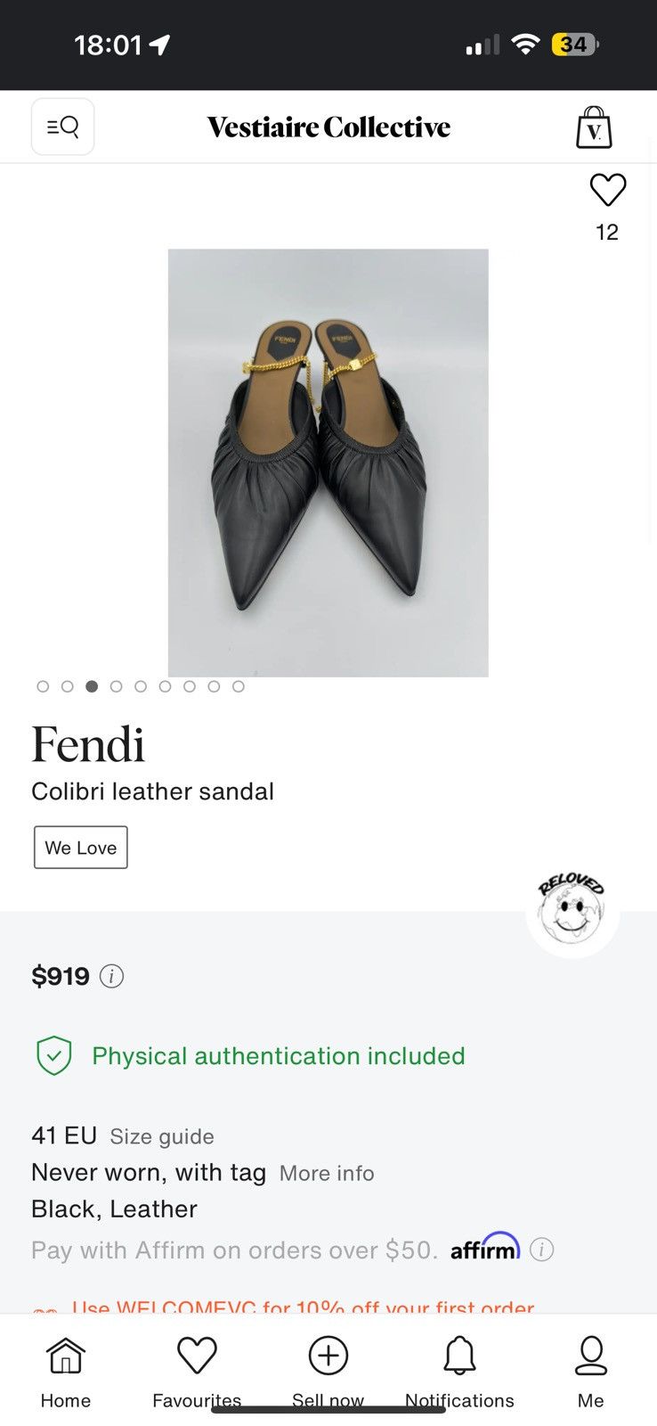 Fendi Colibri bow chain mules heels Size US 10 / IT 40 - 16 Thumbnail