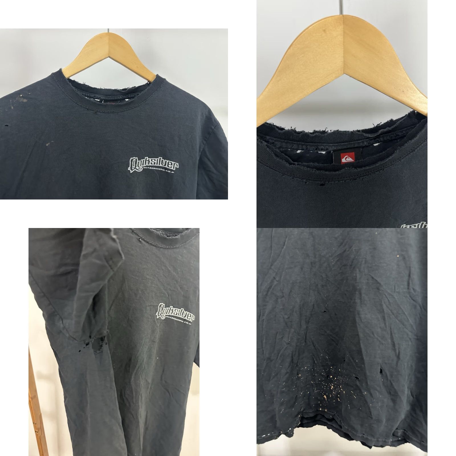 Quiksilver VTG Quiksilver T-Shirt M Black Distressed Faded Worn Short Sleeve Mens Size US M / EU 48-50 / 2 - 8 Thumbnail