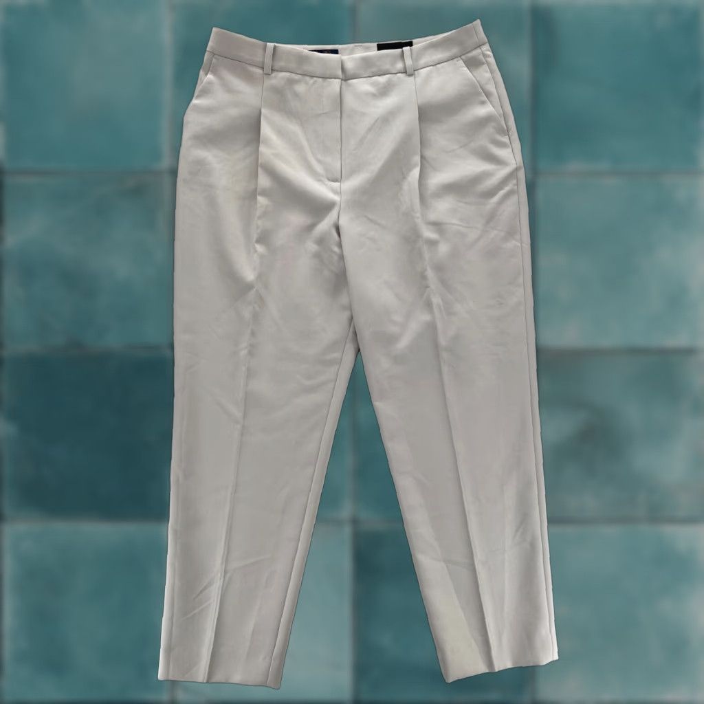 Brooks Brothers Brooks Brothers Dress Pants Women's 16 Gray Bonotto Italian Stretch Fabric Tapered Fit Regular Front Pleated Crew Pockets Size 38" / US 16 / IT 52 - 1 Thumbnail