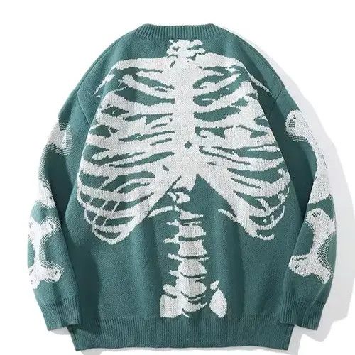 VIBE Skeleton Bone Printed Knitted Sweaters Size US L / EU 52-54 / 3 - 8 Thumbnail