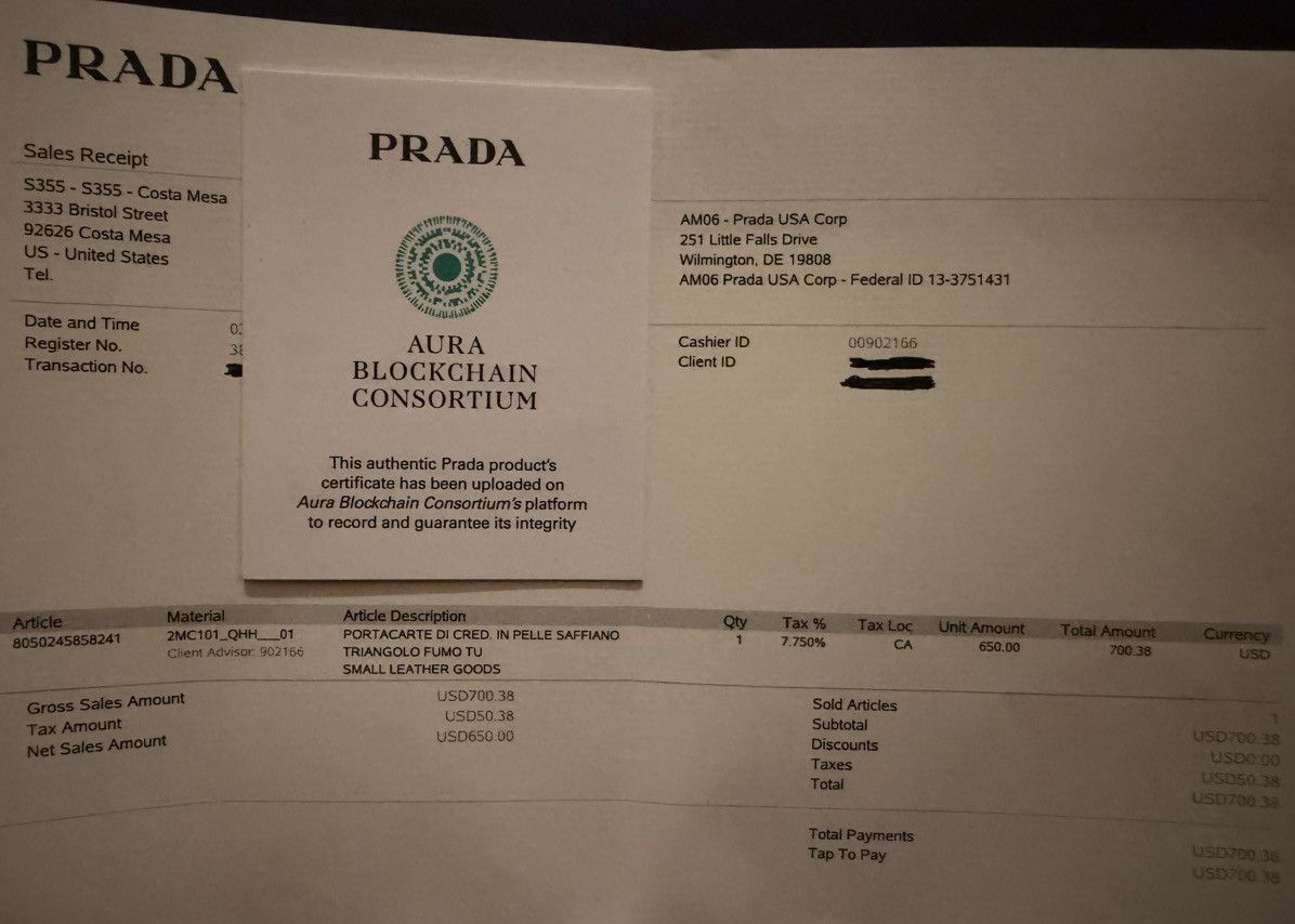 Prada PRADA Saffiano Leather Card Holder (Retail $650+TAX) Size ONE SIZE - 8 Thumbnail