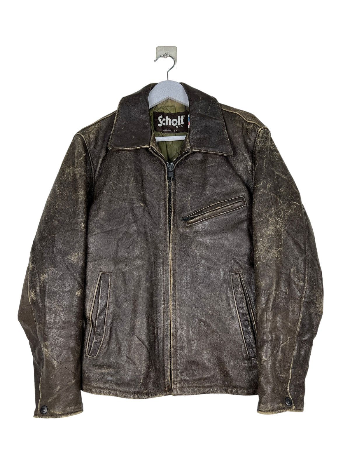 最終値下げ‼ 80s schott nyc usa製 38 ロング 当時物36 Schott 618 36 perfecto - Gem
