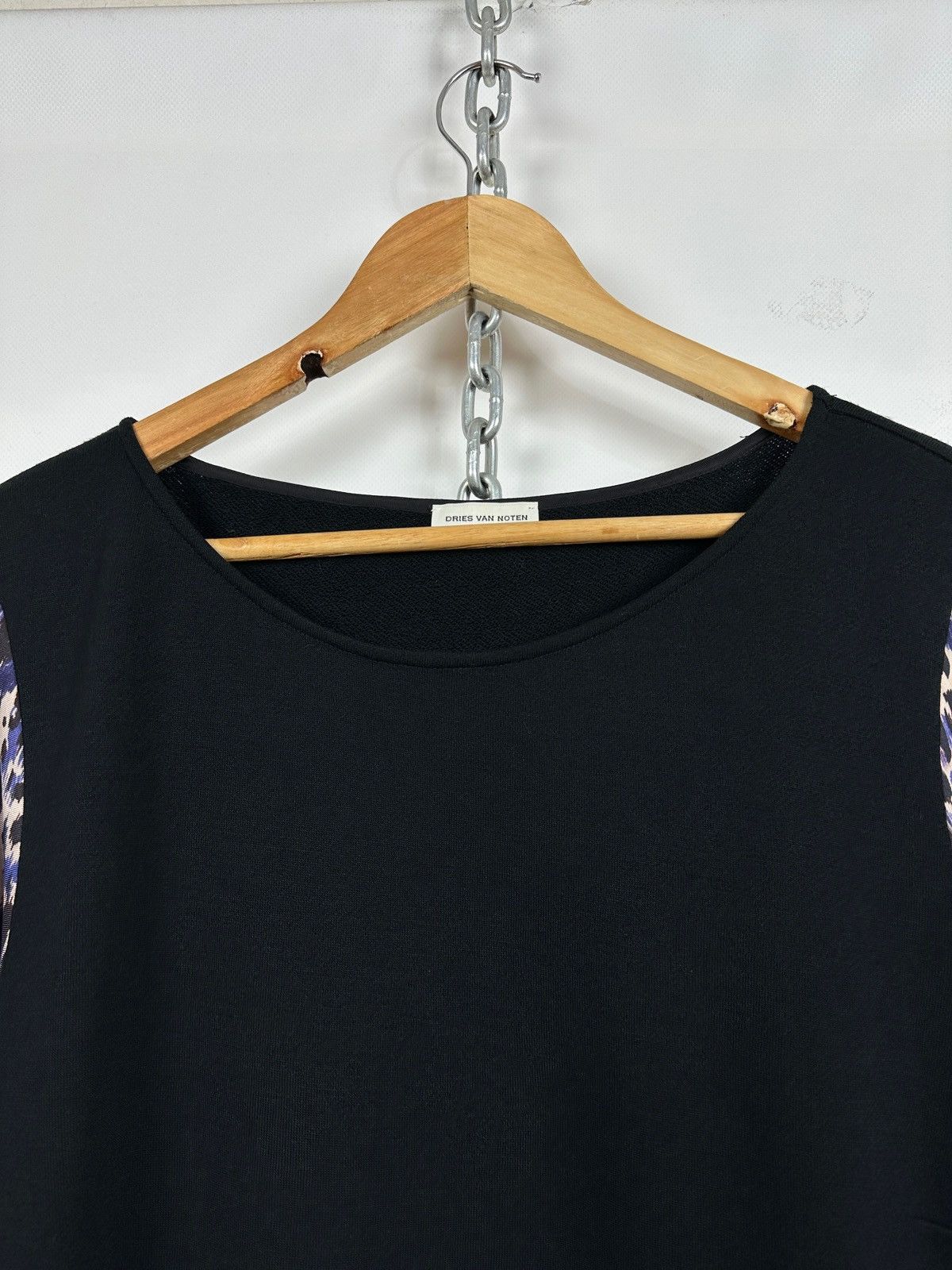 Dries Van Noten Dries Van Noten Black Wool / Leopard Silk Sleeve Sweater Size M / US 6-8 / IT 42-44 - 7 Thumbnail