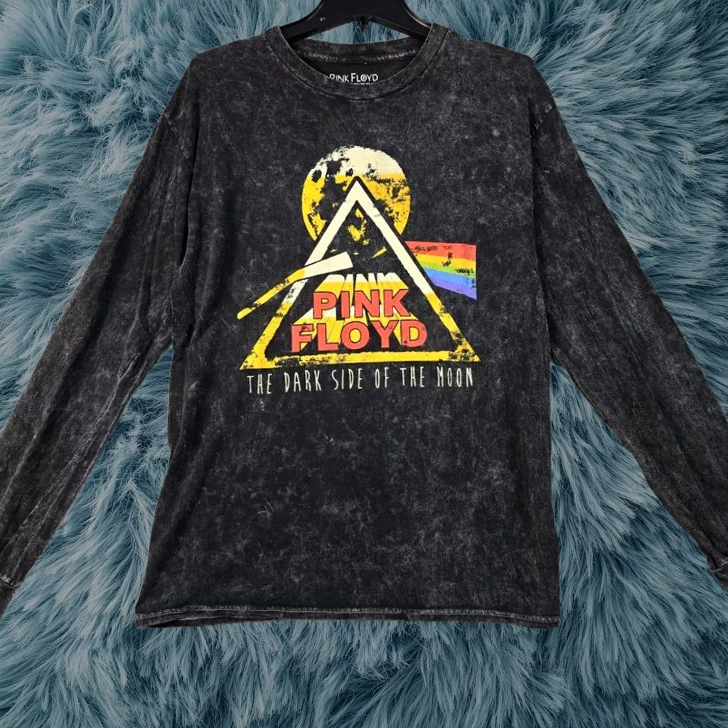Pink Floyd Shirt Mens Small S Black Distressed Rock Music Tour Long Sleeve, Men's