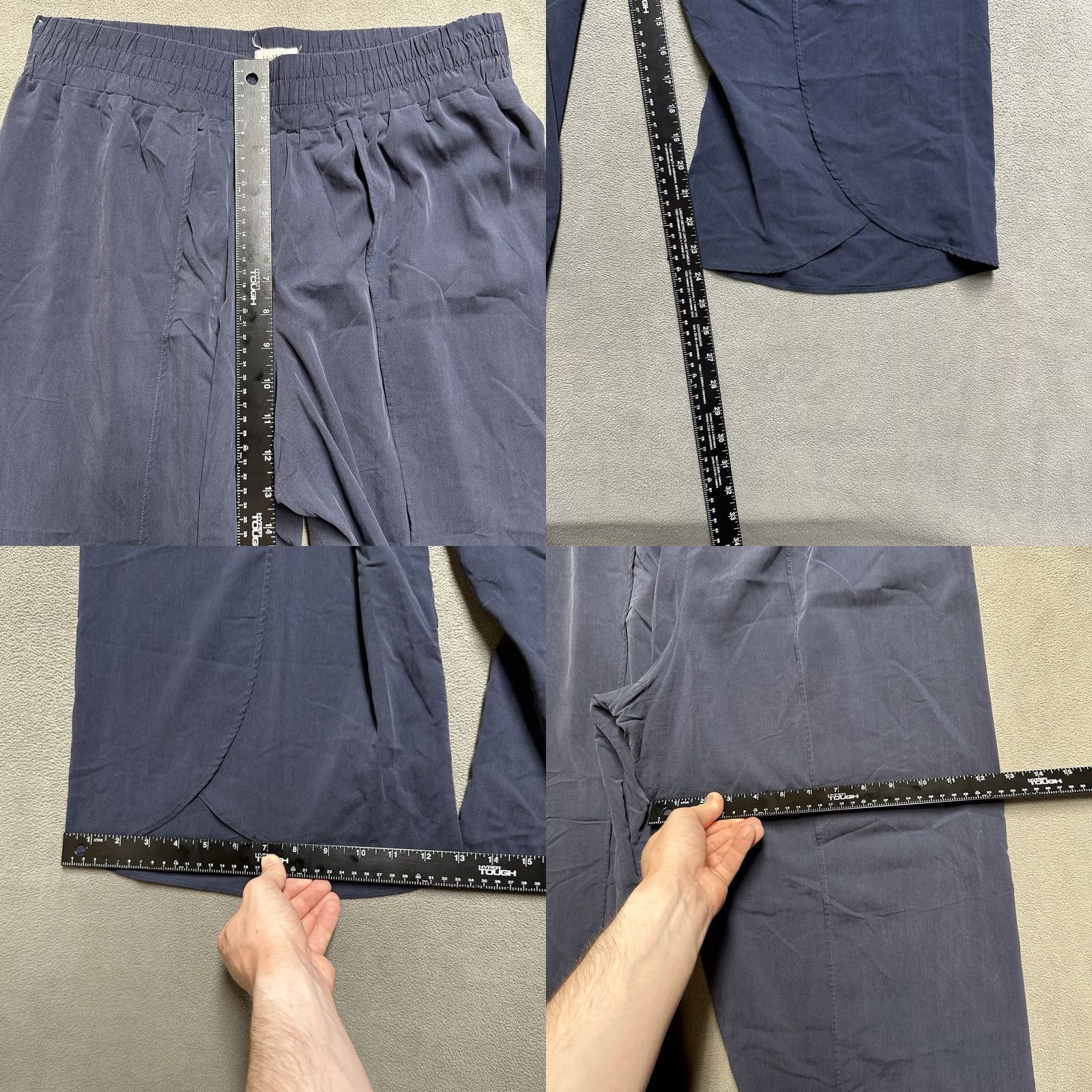 Vintage Upwest Pants Womens Small Blue Pull On Lightweight Elastic Lounge Side Slit Leg Size 28" / US 6 / IT 42 - 8 Thumbnail