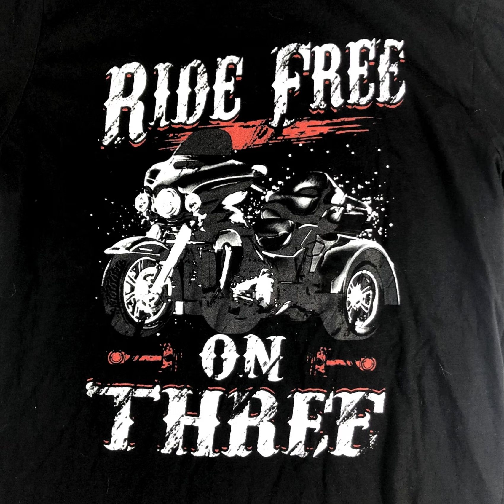 Vintage Bella + Canvas Ride Free On Three Graphic Large T-Shirt Men L Black Cotton Crew Neck Short Sleeve Logo Band Graphic Print ￼ Size US L / EU 52-54 / 3 - 3 Thumbnail