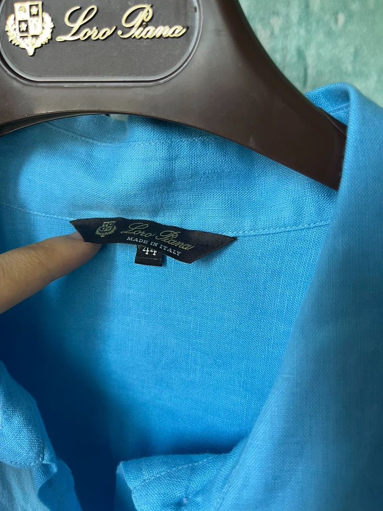 Loro Piana LORO PIANA Blue linen shirt Size M / US 6-8 / IT 42-44 - 3 Thumbnail