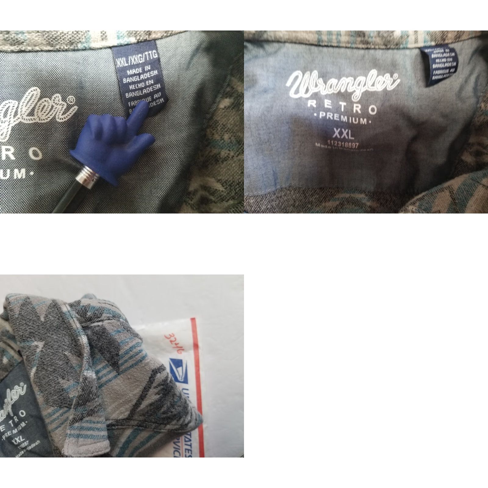 Wrangler VINTAGE Wrangler Retro Premium Pearl Snap Flannel Shirt Shacket Aztec Western Men’s 2XL Gray Cotton Long Sleeve Button-Up Pockets Casual Western Style Size US XXL / EU 58 / 5 - 8 Thumbnail