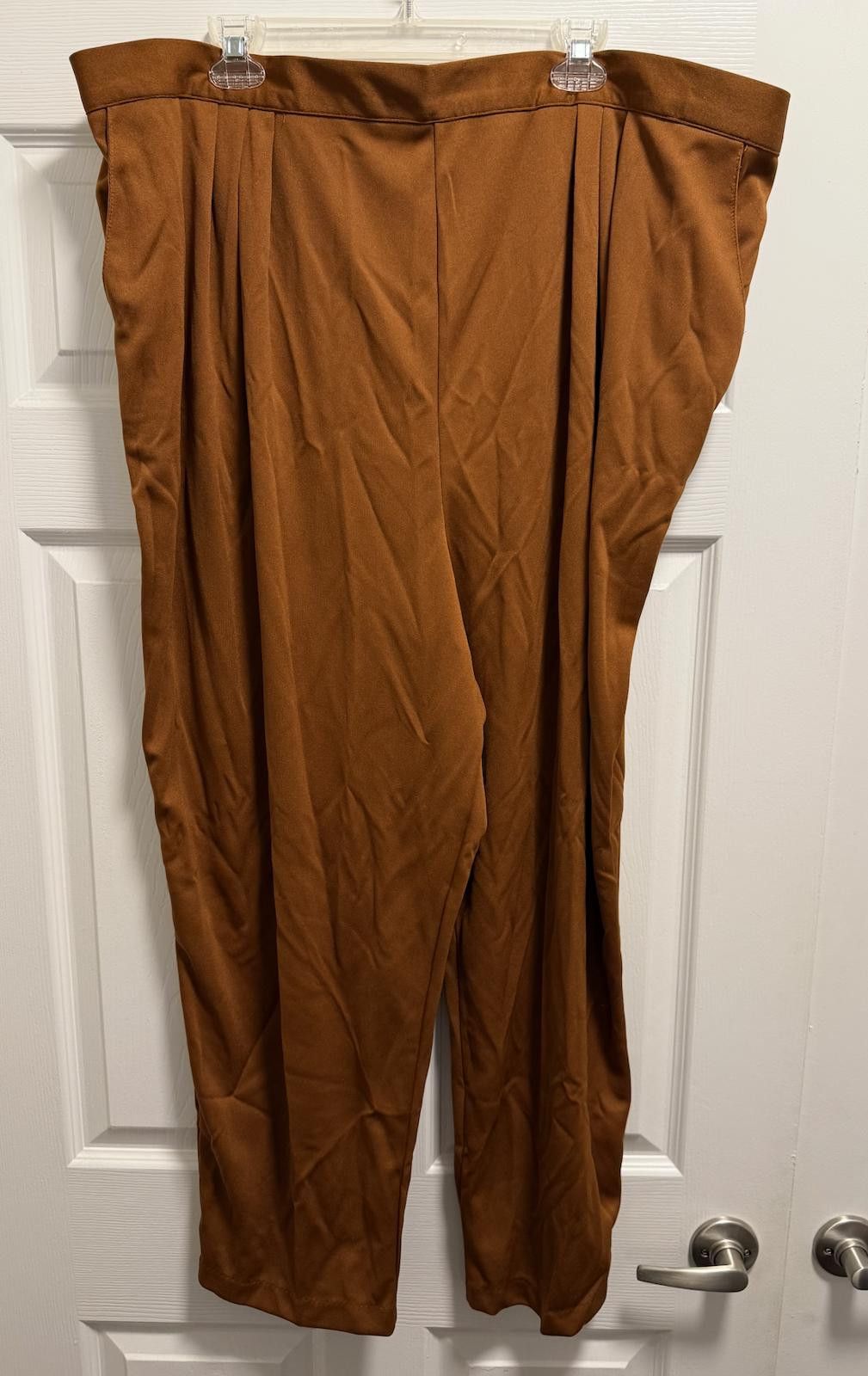Designer Vintage Roaman’s Rust Brown Pull-On Pants J8 Size 30" / US 8 / IT 44 - 1 Thumbnail