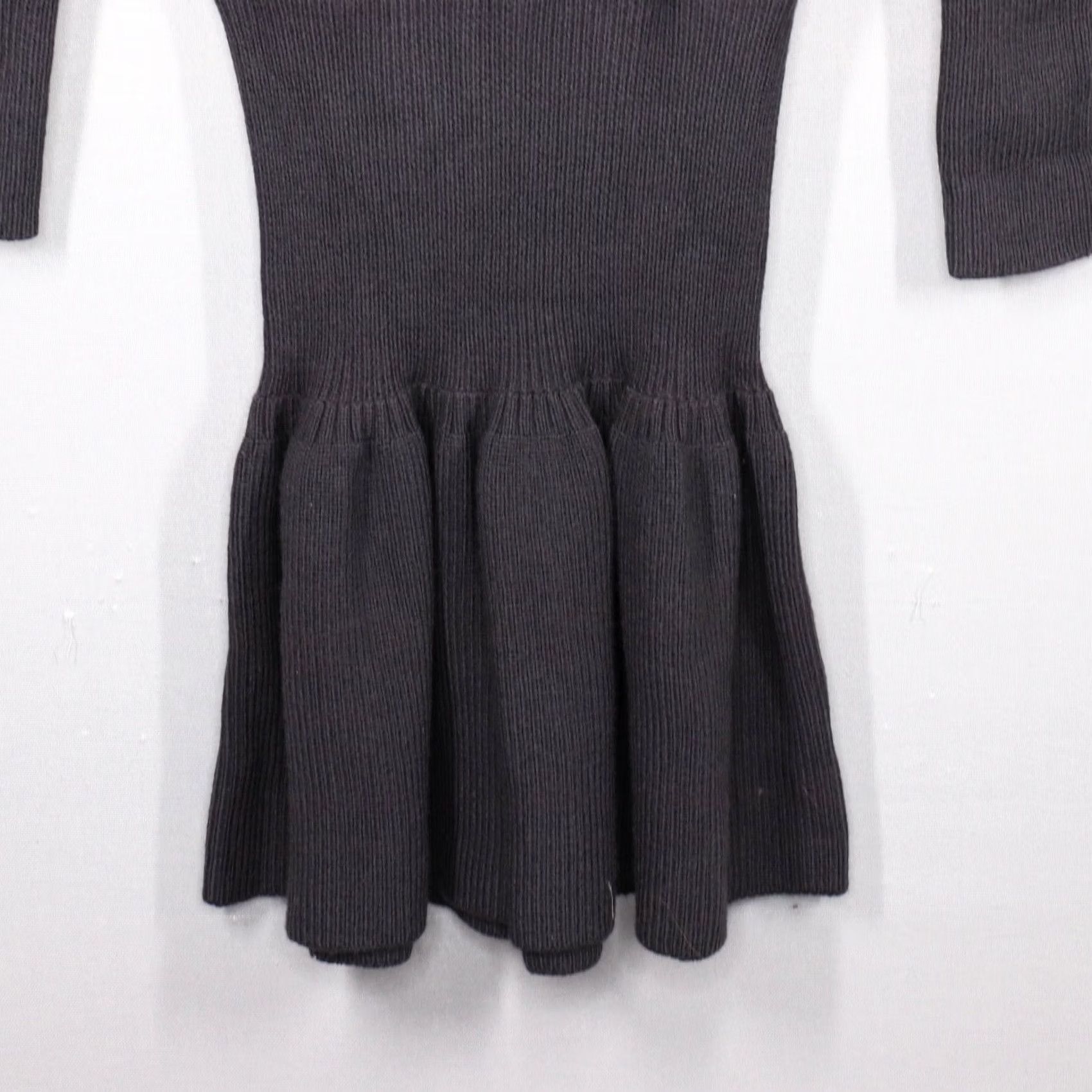Marc by Marc Jacobs Marc by Marc Jacobs Wool Chunky Knit Turtleneck Sweater Dress S Charcoal Gray Puff Sleeve Pullover Knee Length Casual Womens Vintage-Style Winter Size S / US 4 / IT 40 - 6 Thumbnail