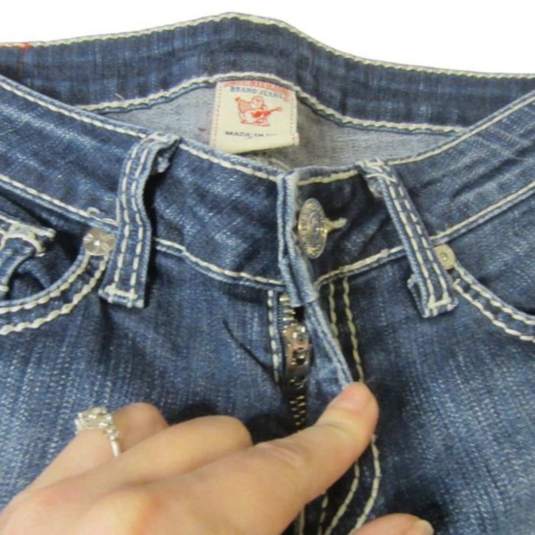 True Religion True Religion Blue Straight Leg Jeans 27 Stretch Denim Size 27" / US 4 / IT 40 - 4 Thumbnail