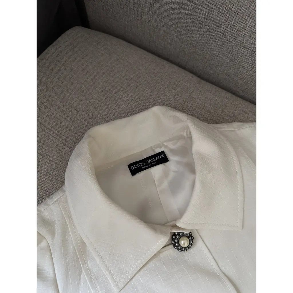 Dolce & Gabbana Dolce & Gabbana Vintage Cream Elegant Fitted Blazer EU 40 Size S / US 4 / IT 40 - 3 Thumbnail