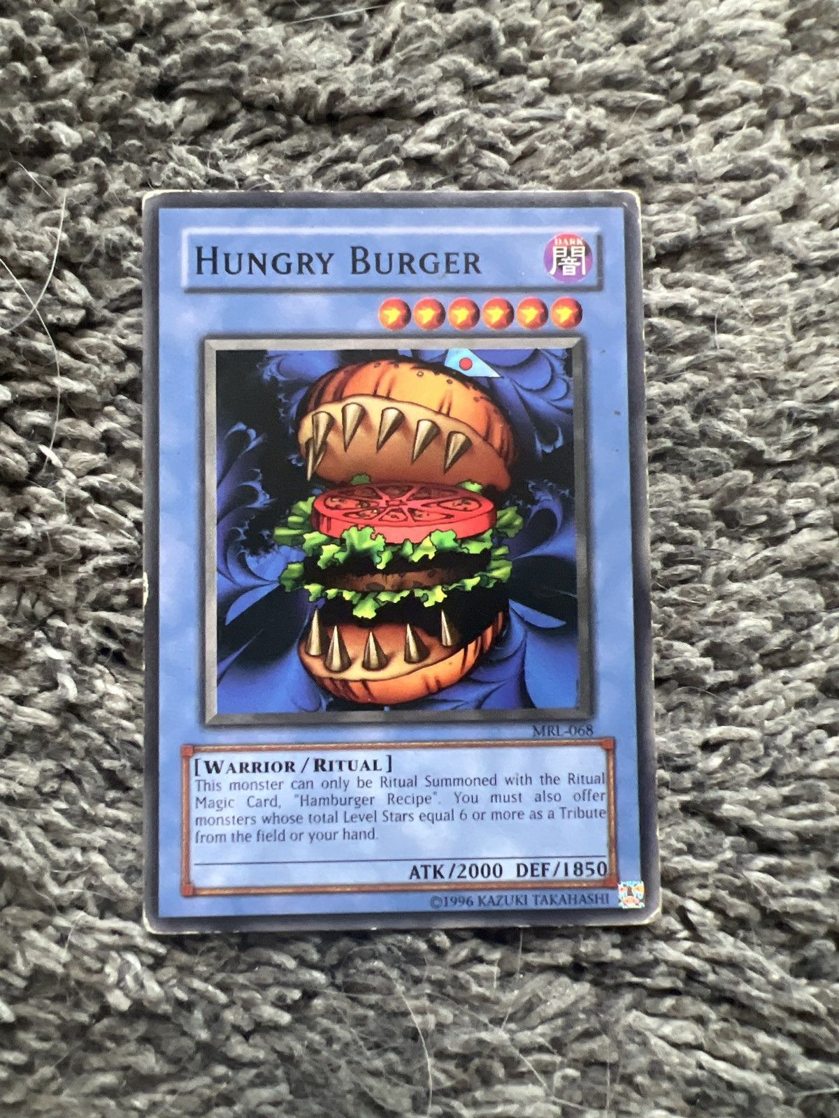 Vintage 1996 Konami Yu-Gi-Oh! Hungry Burger Card Size ONE SIZE - 1 Thumbnail