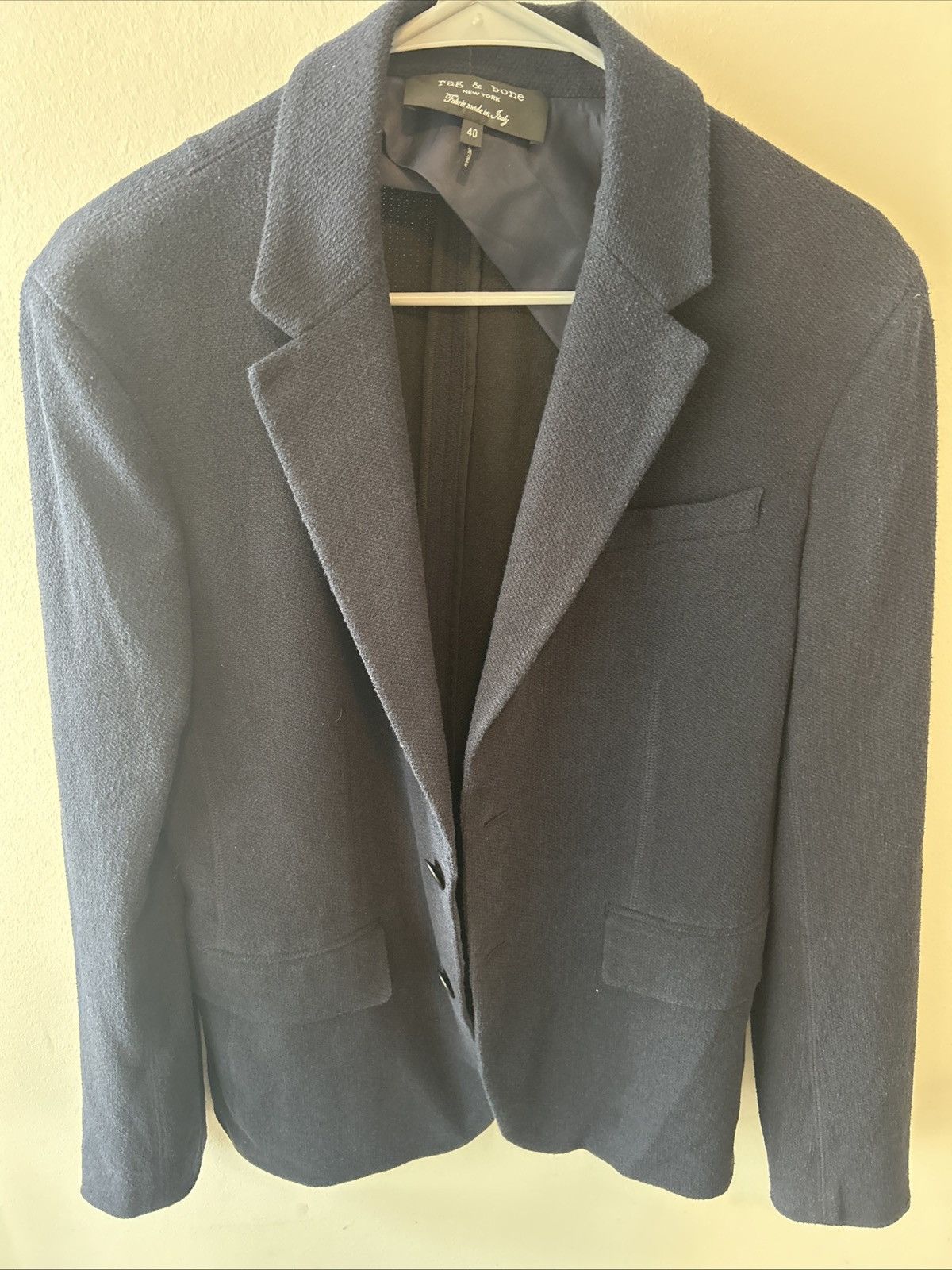 Rag & Bone rag & bone Navy Textured Italian Fabric Blazer – Size 40 Size 40R - 1 Thumbnail