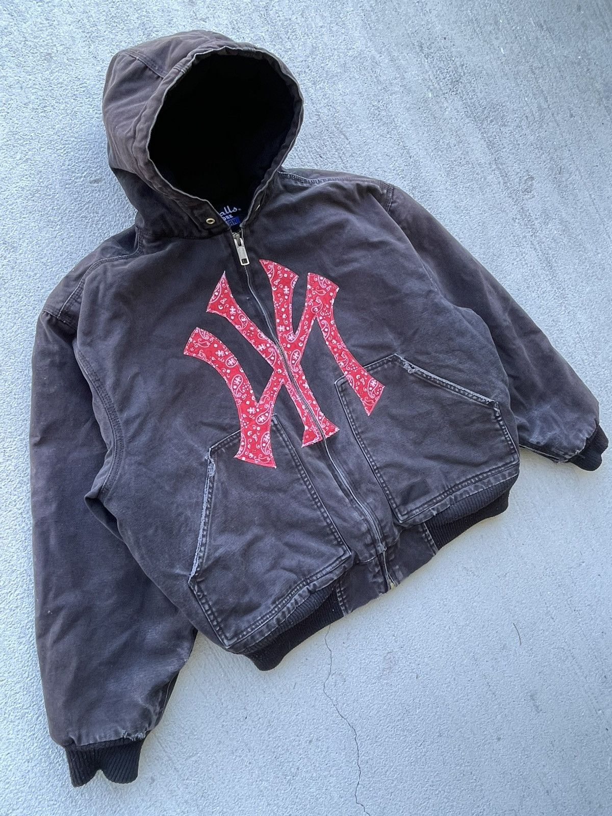 Vintage Boxy Carhartt Style Hooded Work Jacket