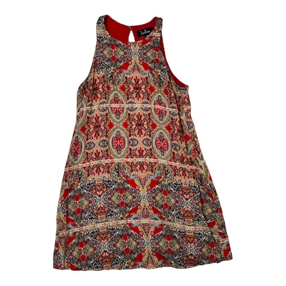 Lulus Lulus l Design Major Red Print Swing Dress Size XS Size XS / US 0-2 / IT 36-38 - 2 Thumbnail