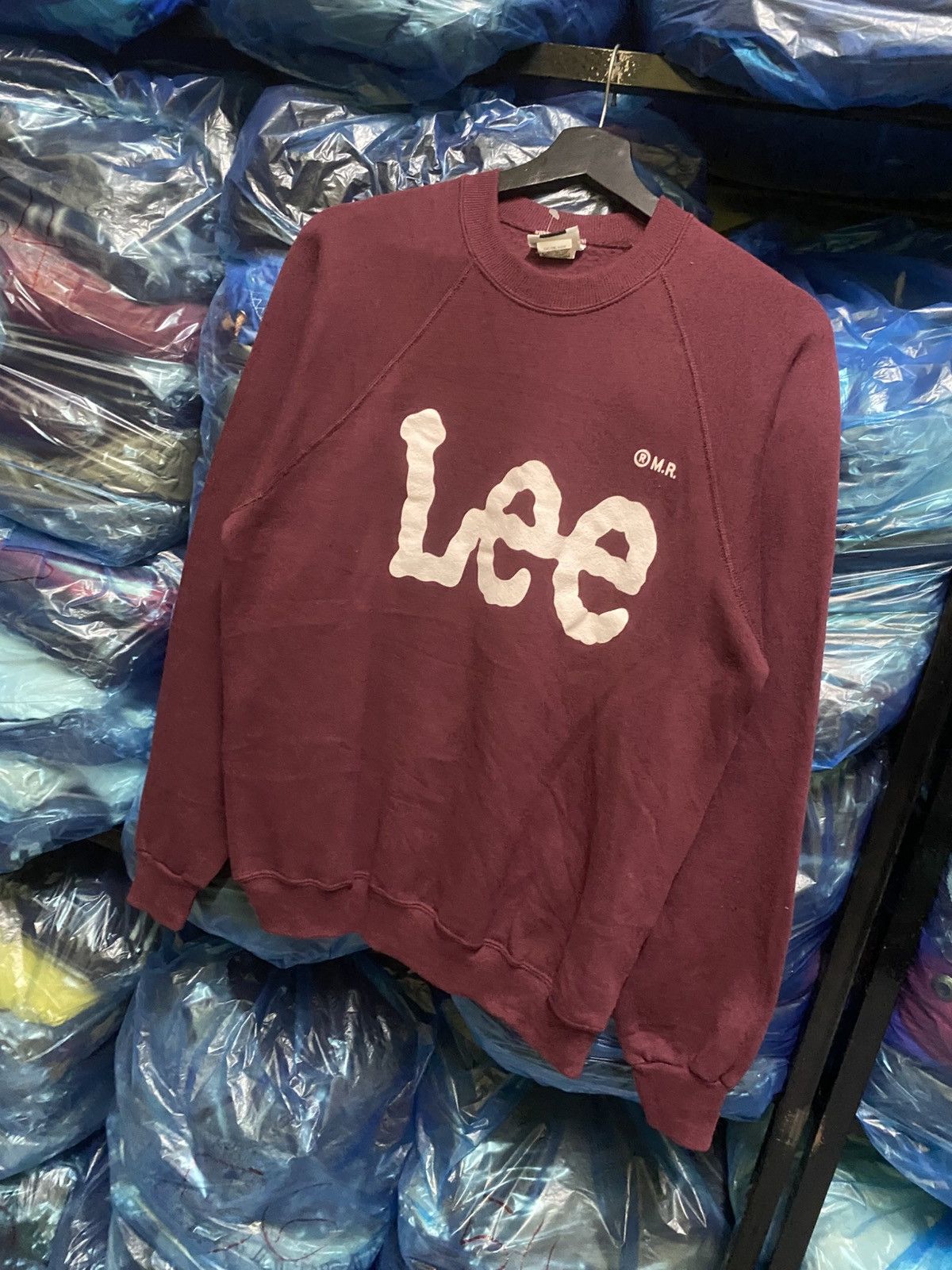 Lee Vintage 90s Lee Maroon Sweatshirt USA Made Crewneck Size US M / EU 48-50 / 2 - 2 Thumbnail