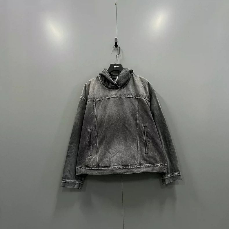 Balenciaga Balenciaga Washed Denim Hoodie - dmc Size US XXS / EU 40 - 1 Thumbnail