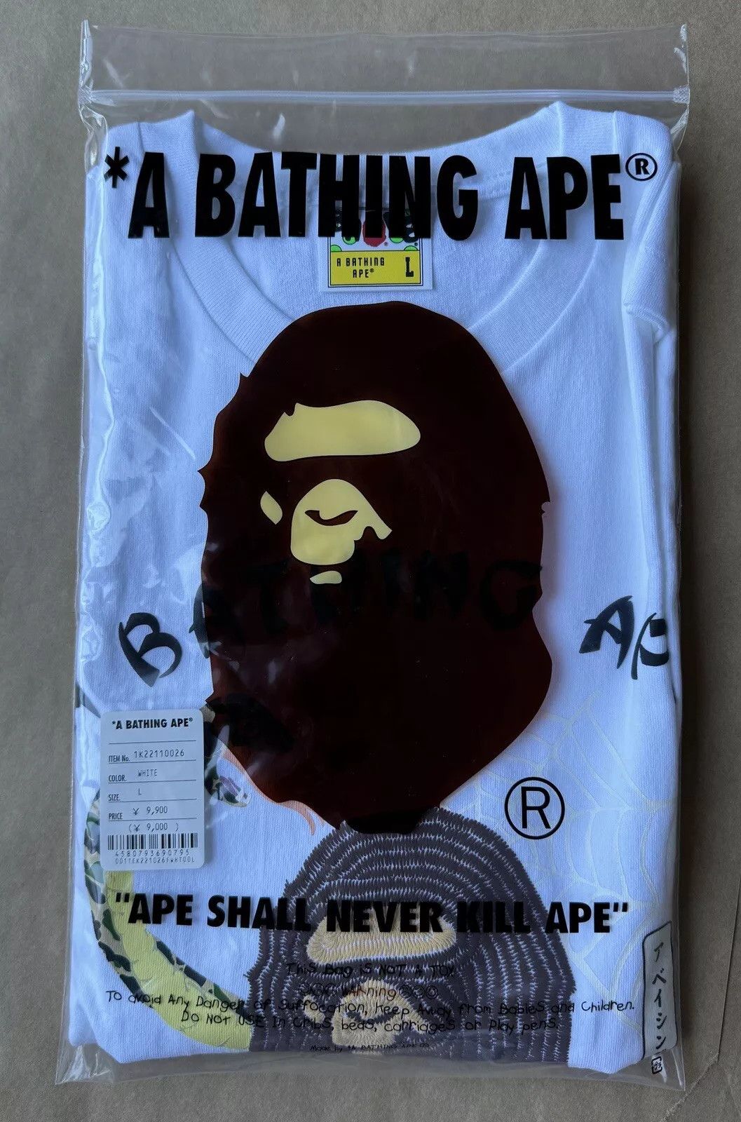 Bape BAPE A BATHING APE - 'JAPANESE CULTURE' White T-Shirt Size US L / EU 52-54 / 3 - 3 Thumbnail