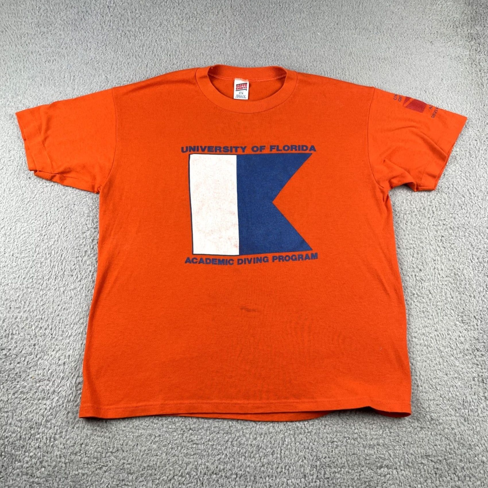 Soffe VINTAGE Soffe Shirt XL Crew Neck T-Shirt University Of Florida Gators USA Orange 90s 80s College Golf Coastal Ocean Mens Size US XL / EU 56 / 4 - 5 Thumbnail