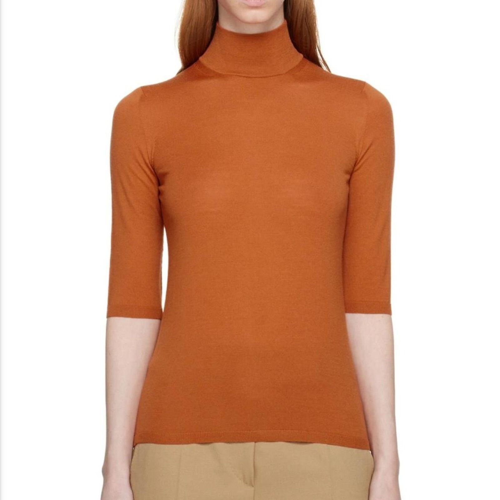 Max Mara Max mara burnt orange turtleneck Size S / US 4 / IT 40 - 1 Thumbnail