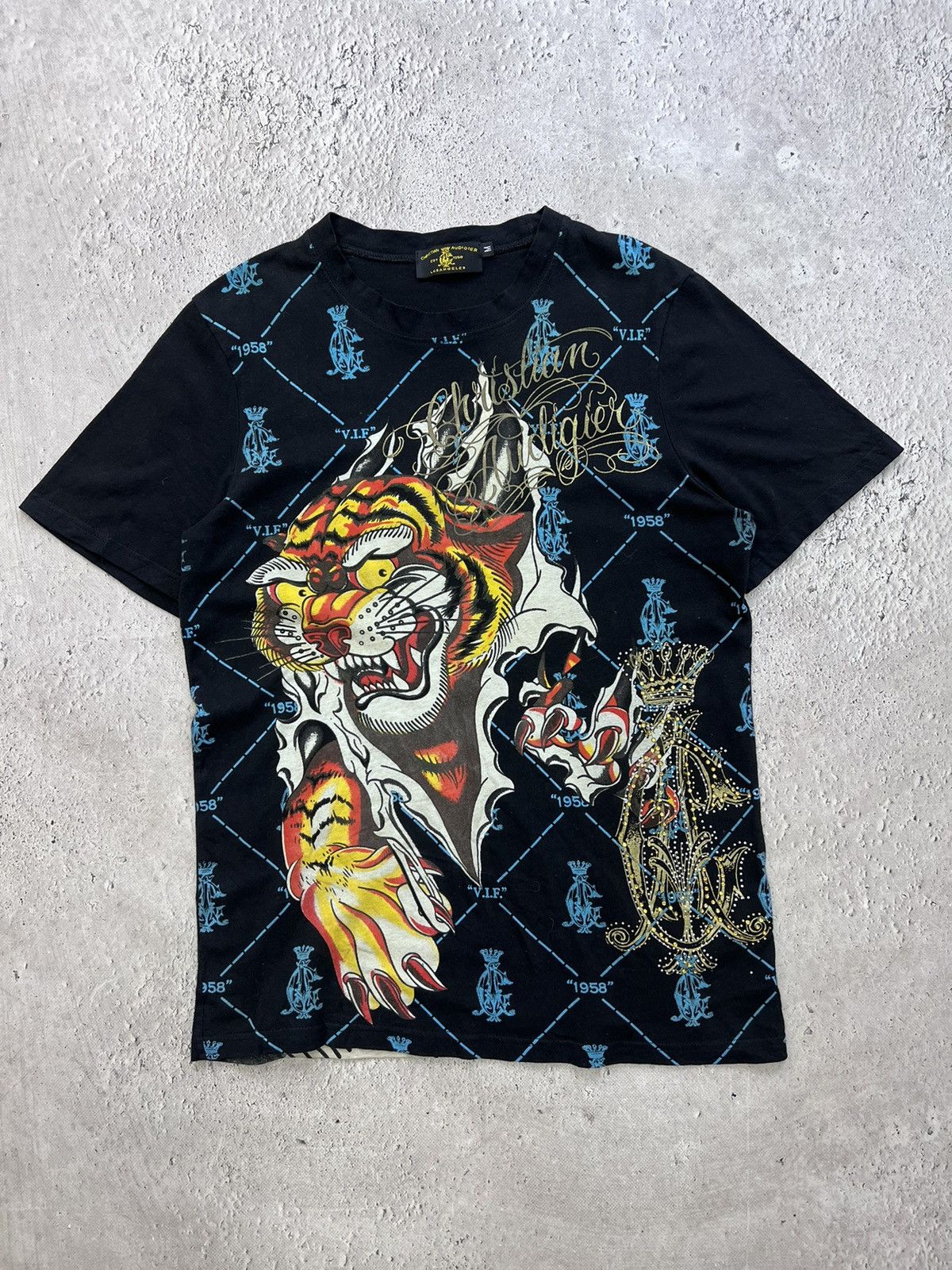 Christian Audigier × Ed Hardy × Vintage Vintage Ed Hardy By Christian Audigier T-shirt Big Logo Tee Size US M / EU 48-50 / 2 - 1 Thumbnail