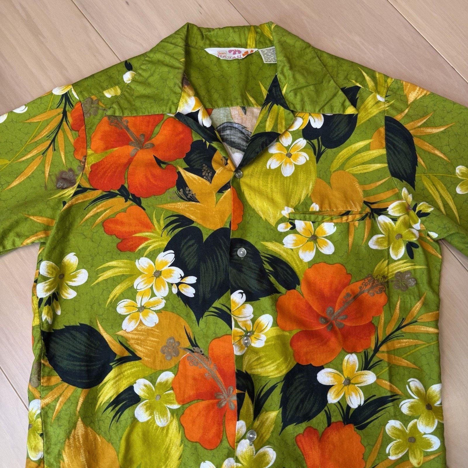 Vintage Vintage Sears Hawaii Shirt Medium Green 60s Short Sleeve Art Size US M / EU 48-50 / 2 - 4 Thumbnail