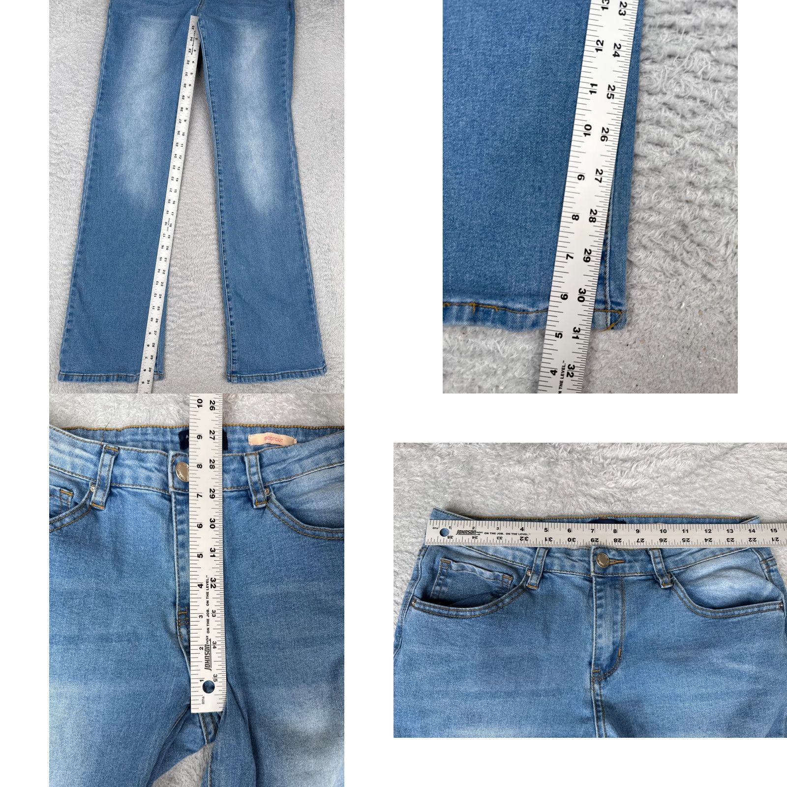 Vintage Angel Kiss Jeans Juniors 28x31 Blue Denim Bootcut Low Rise Cotton Blend Women's Jeans 5-Pocket Ø Size 30" / US 8 / IT 44 - 8 Thumbnail