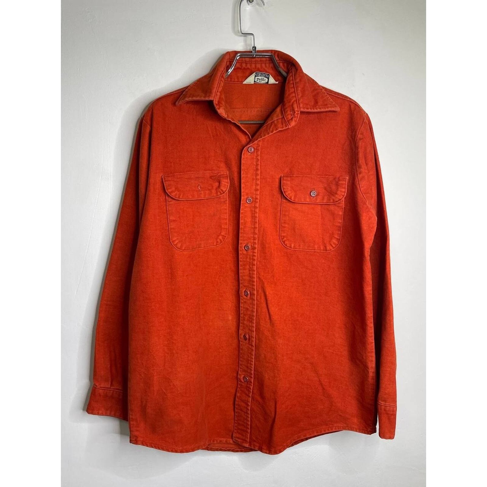 Flannel Vintage Late Traders Flannel Shirt Orange Solid USA Tall L Size US L / EU 52-54 / 3 - 1 Thumbnail