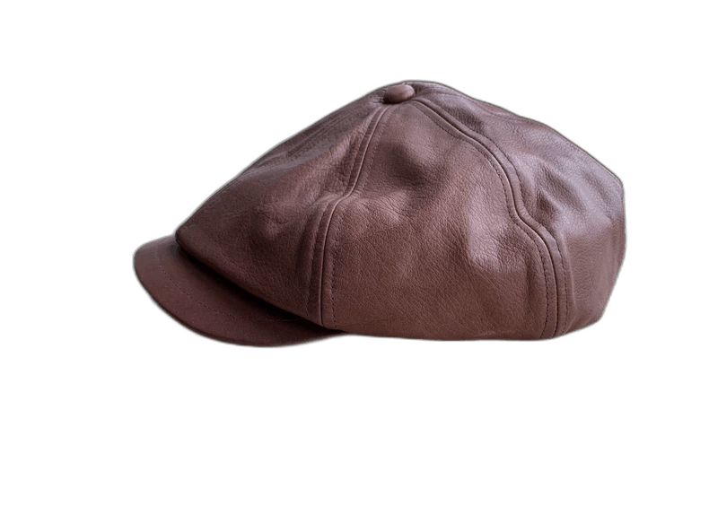 override leather newsboy cap