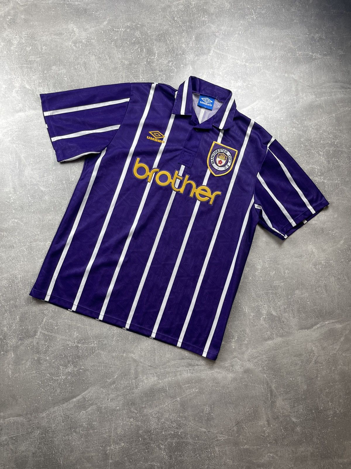 Vintage Manchester City Away 92 Shirt Umbro Brother Jersey